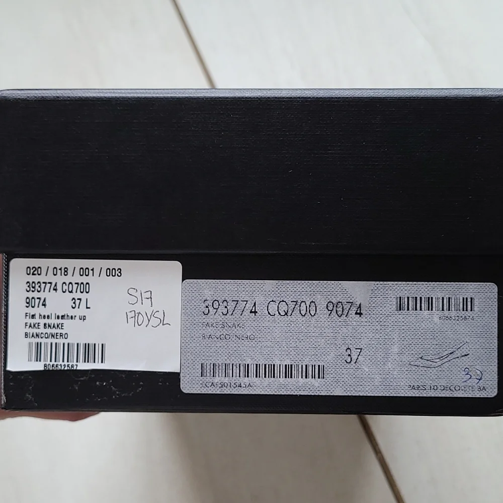 🥰KEEPING🥰 YSL Saint Laurent Flats Python Embossed Leather [size 37] - Picture 10 of 10